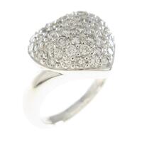 750WG パヴェ ハート ダイヤモンドリング