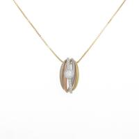 K18スリーカラー ダイヤモンドネックレス