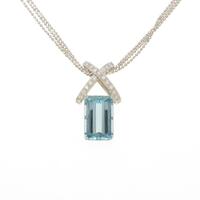 750WG アクアマリンネックレス