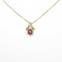 K18YG ルビーネックレス