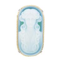 K18YG／PM メノウカメオブローチ