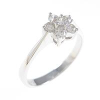 K18WG フラワー ダイヤモンドリング