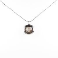 K18WG スモーキークオーツネックレス