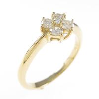 K18YG フラワー ダイヤモンドリング