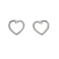 K18WG ハート ダイヤモンドピアス