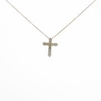 K18YG クロス ダイヤモンドネックレス