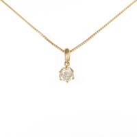 【新品】K18YG ソリティア ダイヤモンドネックレス 0．354ct・H・SI1・FAIR