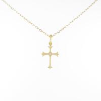 K18YG クロス ダイヤモンドネックレス