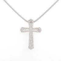 750WG／K18WG クロス ダイヤモンドネックレス