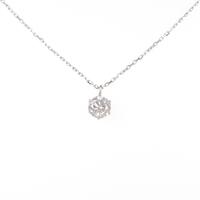 K18WG ソリティア ダイヤモンドネックレス