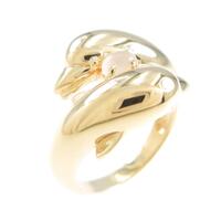 K18YG イルカ ムーンストーンリング