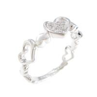 K18WG ハート ダイヤモンドリング