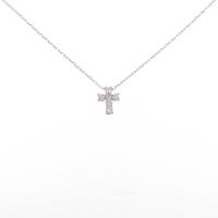K18WG クロス ダイヤモンドネックレス