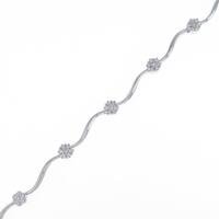 K14WG フラワー ダイヤモンドブレスレット