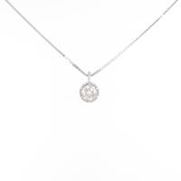 K18WG ソリティア ダイヤモンドネックレス