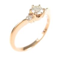 K18PG スリーストーン ダイヤモンドリング