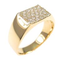 【リメイク】K18YG 印台 ダイヤモンドリング