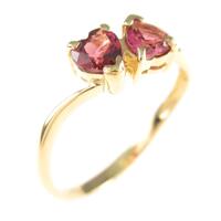 K18YG ハート ガーネットリング