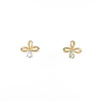 K18YG フラワー アクアマリンピアス