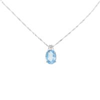 K18WG ブルートパーズネックレス