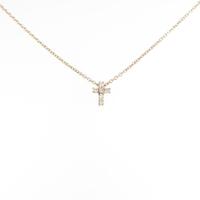 K18PG クロス ダイヤモンドネックレス