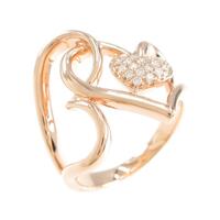 K18PG ハート ダイヤモンドリング