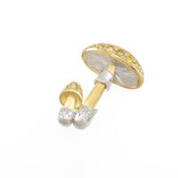 石川暢子 キノコ ダイヤモンドブローチ