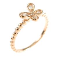 K18PG バタフライ ダイヤモンドリング