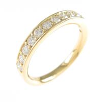 【新品】K18YG ハーフエタニティ ダイヤモンドリング