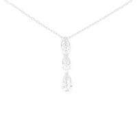 K18WG スリーストーン ダイヤモンドネックレス