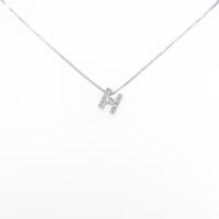 K14WG イニシャル H ダイヤモンドネックレス