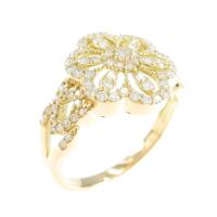 K18YG フラワー ダイヤモンドリング