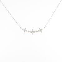 K18WG フラワー ダイヤモンドネックレス