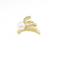 K18YG ラビット アコヤパール ブローチ