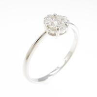 【リメイク】K18WG フラワー ダイヤモンドリング