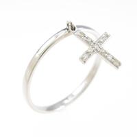 K10WG クロス ダイヤモンドリング