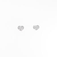K18WG パヴェ ハート ダイヤモンドピアス