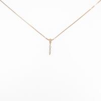 K18PG スリーストーン ダイヤモンドネックレス