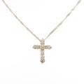 K18YG クロス ダイヤモンドネックレス
