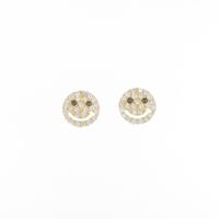 【新品】K18YG スマイル ダイヤモンドピアス
