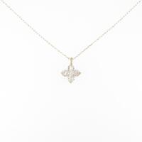 【新品】K18YG フラワー ダイヤモンドネックレス