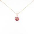 K18YG フラワー ルビーネックレス