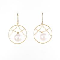 【新品】K18YG アコヤパールピアス