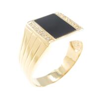 【新品】K18YG オニキスリング