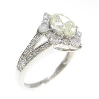 プラチナダイヤモンドリング 0．831ct・VLY・VVS2・オーバルカット