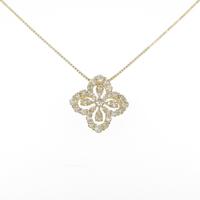 K18YG フラワー ダイヤモンドネックレス