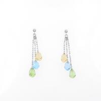 K18WG カラーストーンピアス