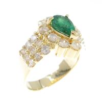K18YG エメラルドリング