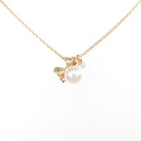 ポーラ リボン アコヤパールネックレス