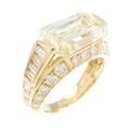 K18YG ダイヤモンドリング 5．918ct・LY・VVS2・エメラルドカット
